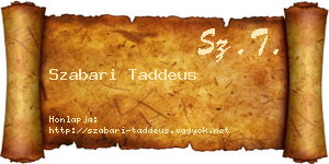 Szabari Taddeus névjegykártya